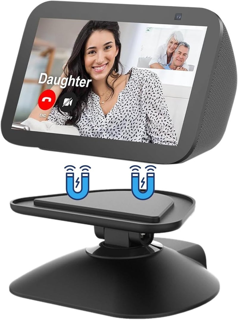 Dianves Adjustable Stand for Echo Show 5 (3rd Gen)， Tilt + Swivel Stand Multi Angle Rotation Magnetic Anti-Slip Base for Show 5,Rotatable All Around Compatible with Mobile Phones - Image 2